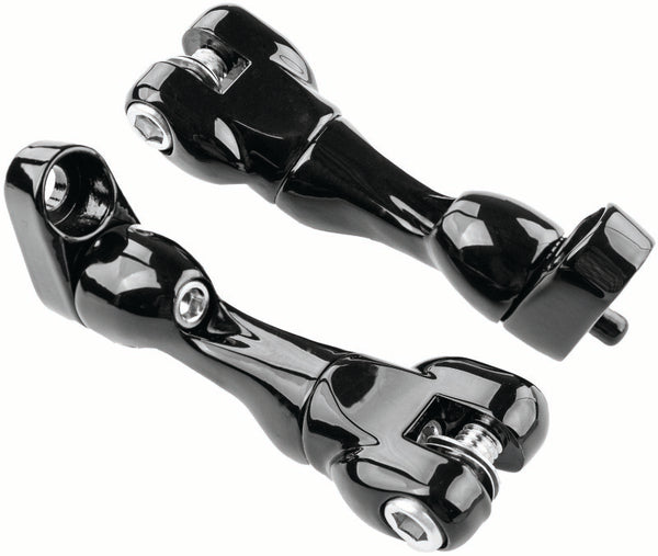 Kuryakyn Adjustable Passenger Peg Mount 93 and Up Touring Gloss Black - Bull Strap