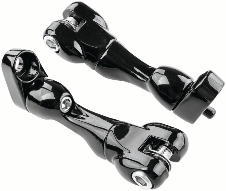 Kuryakyn Adjustable Passenger Peg Mount 93 and Up Touring Gloss Black - Bull Strap