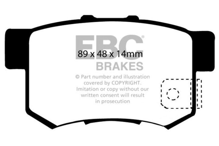 EBC 97 Acura CL 2.2 Redstuff Rear Brake Pads - Bull Strap