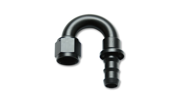 Vibrant -6AN Push-On 180 Deg Hose End Fitting - Aluminum - Bull Strap