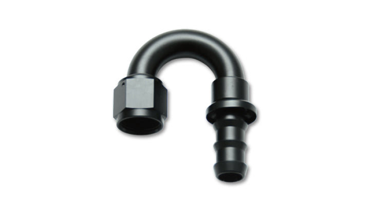 Vibrant -6AN Push-On 180 Deg Hose End Fitting - Aluminum - Bull Strap
