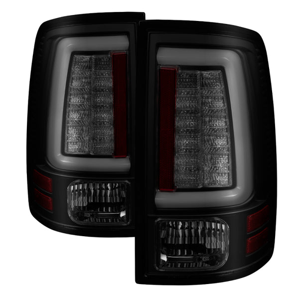 Spyder 09-16 Dodge Ram 1500 Light Bar LED Tail Lights - Black Smoke ALT-YD-DRAM09V2-LED-BSM - Bull Strap