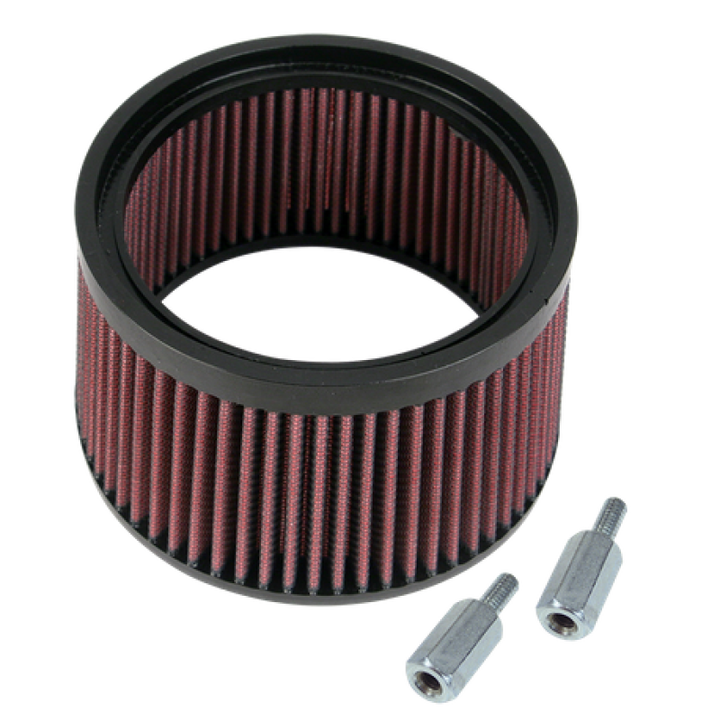 S&S Cycle 1in Taller Pleated Stealth Air Filter Kit - Bull Strap