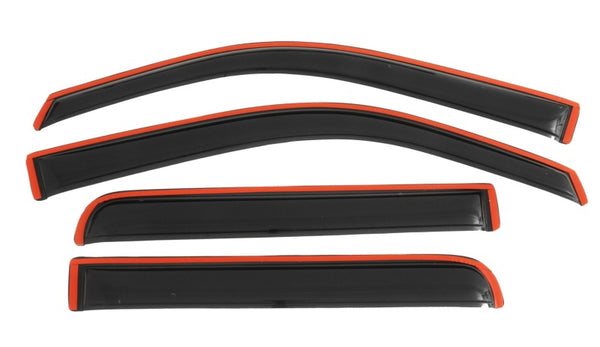 AVS 09-14 Ford F-150 Supercrew Ventvisor In-Channel Front & Rear Window Deflectors 4pc - Smoke - Bull Strap