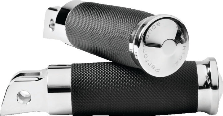 Performance Machine Footpegs Contour Rider - Chrome - Bull Strap