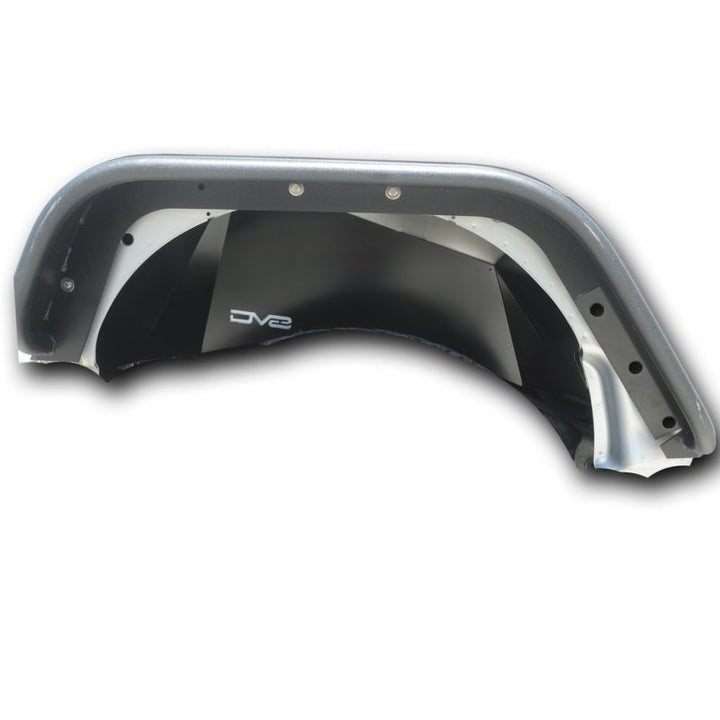 DV8 Offroad 07-18 Jeep Wrangler JK Rear Aluminum Inner Fender - Black - Bull Strap