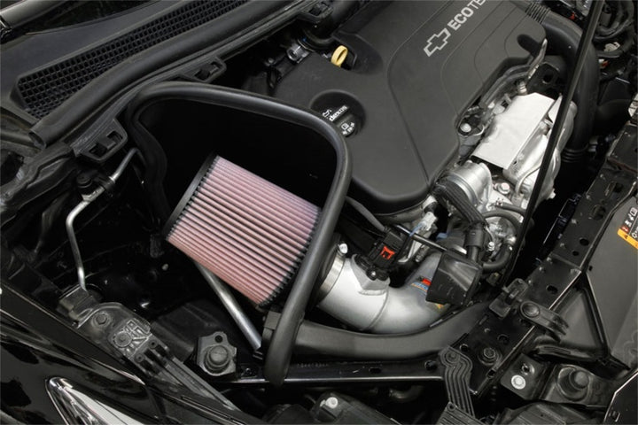 K&N 17-18 Chevy Cruze 1.4L Turbo Silver Typhoon Short Ram Intake - Bull Strap