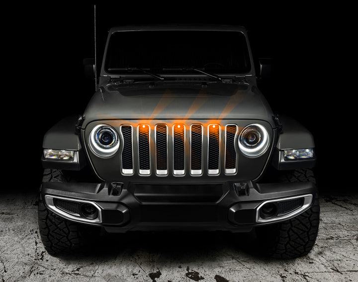 Oracle Pre-Runner Style LED Grille Kit for Jeep Gladiator JT - Amber - Bull Strap