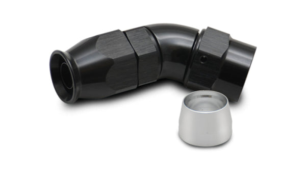 Vibrant 1 Piece PFTE Hose End -16 AN 45 Degree - Bull Strap