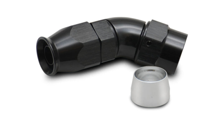 Vibrant -10AN 45 Degree Hose End Fitting for PTFE Lined Hose - Bull Strap