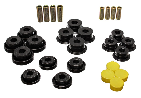 Energy Suspension 97-06 Jeep Wrangler TJ/YJ Black Front Control Arm Bushings (Must reuse OEM Outer S - Bull Strap