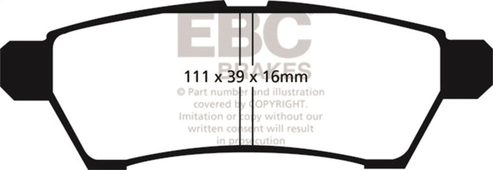 EBC 05+ Nissan Frontier 2.5 2WD Ultimax2 Rear Brake Pads - Bull Strap