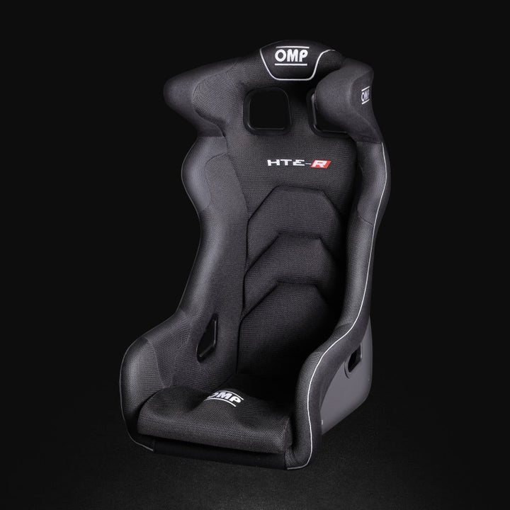 OMP HTE Series Fiberglass Seat - Black - Bull Strap