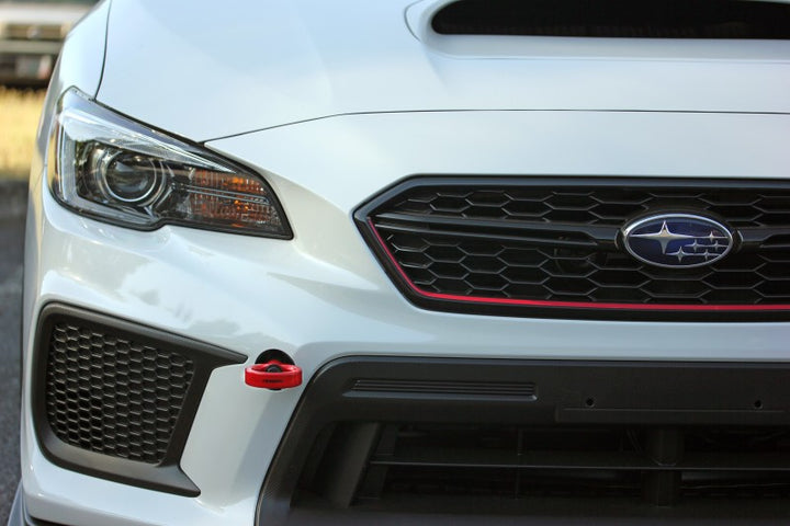 PERRIN 18-21 Subaru WRX & STI / 13-25 BRZ / 17-20 Toyota 86 Tow Hook Kit (Front) - Red - Bull Strap