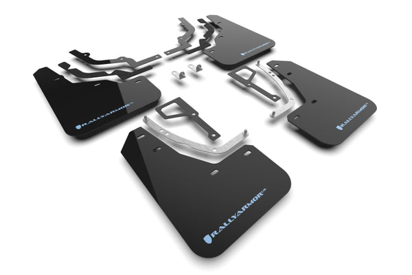 Rally Armor 2025 Hyundai Ioniq 5 N Black Mud Flap w/Light Blue Logo - Bull Strap