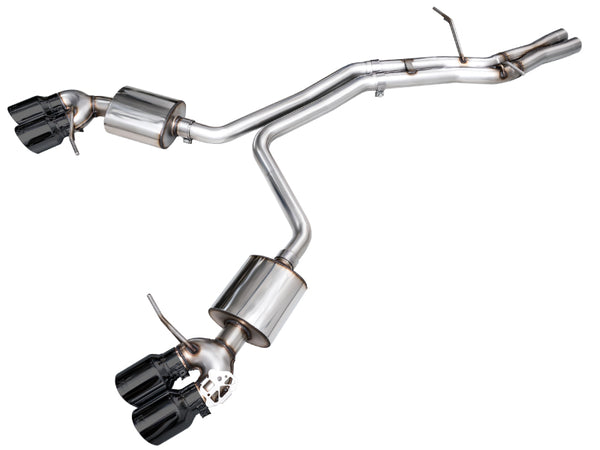 AWE Tuning 19-21 Porsche Macan 3.0T/2.9TT Touring Edition Catback Exhaust w/ Diamond Black Tips - Bull Strap