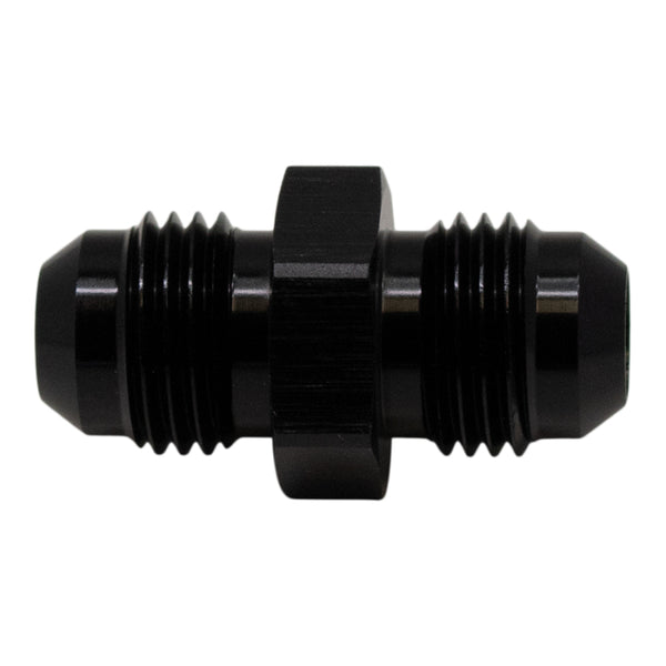DeatschWerks 6AN Male Flare to 6AN Male Flare Coupler - Anodized Matte Black - Bull Strap