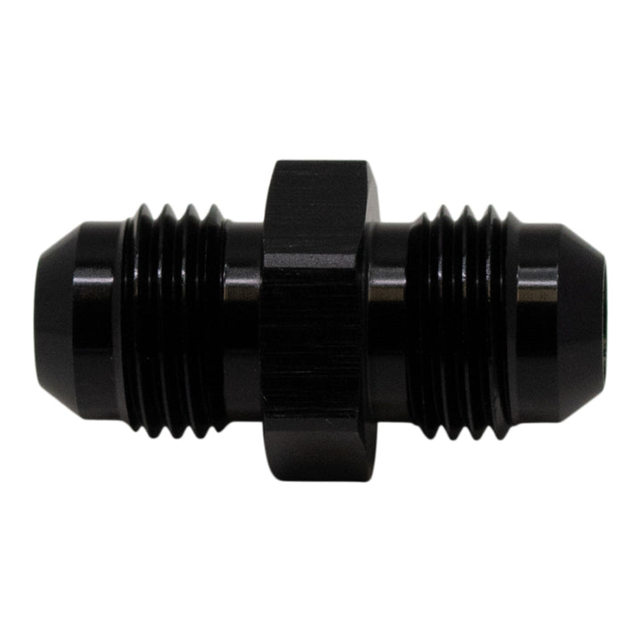 DeatschWerks 6AN Male Flare to 6AN Male Flare Coupler - Anodized Matte Black - Bull Strap