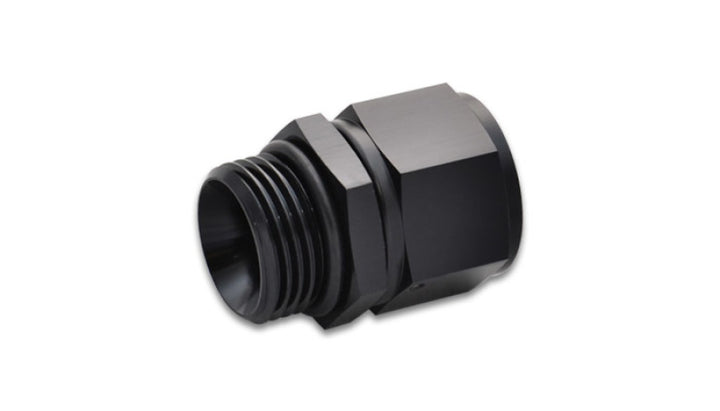Vibrant -6AN Female to -10 ORB Swivel Adapter w/ O-Ring - Anodized Black - Bull Strap