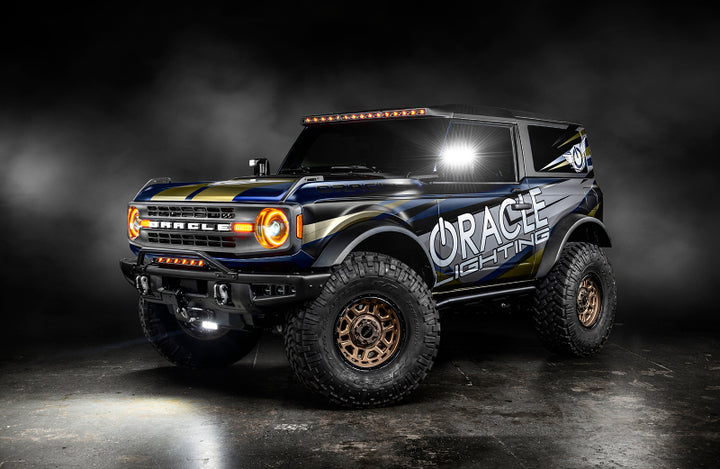 Oracle 2021+ Ford Bronco Oculus  Bi-LED Projector Headlights - Amber/White Switchback - Bull Strap