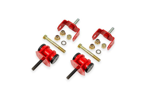 BMR 97-04 Chevrolet C5 Corvette (Inc. Z06) Delrin Motor Mount Kit - Red - Bull Strap
