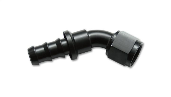 Vibrant -4AN Push-On 45 Deg Hose End Fitting - Aluminum - Bull Strap
