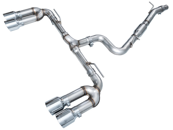 AWE 22-24 Audi 8Y S3 Track Edition Exhaust  - Chrome Silver Tips - Bull Strap