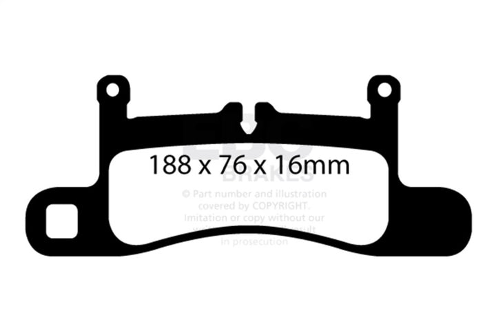 EBC 11+ Porsche Cayenne 3.0 Supercharged Hybrid Bluestuff Rear Brake Pads - Bull Strap
