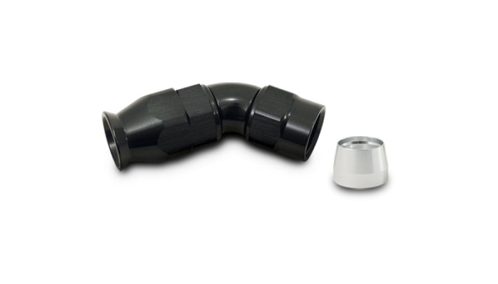 Vibrant 1 Piece PFTE Hose End -16 AN 45 Degree - Bull Strap