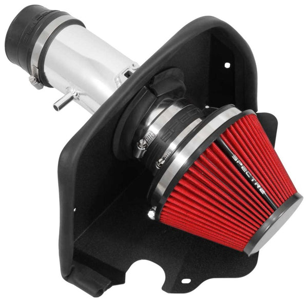Spectre 09-17 Nissan Maxima V6-3.5L F/I Air Intake Kit - Polished w/Red Filter - Bull Strap