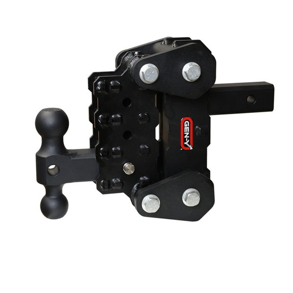 Gen-Y Phantom-XT 2in Solid Shank 4.25in Drop 1K TW 10K Hitch w/GH-031 Dual-Ball Mount - Bull Strap