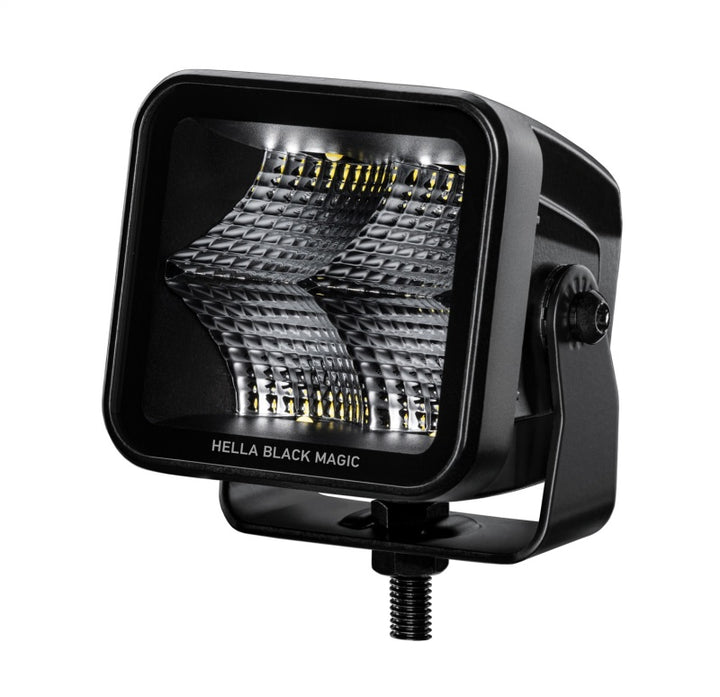 Hella Universal Black Magic 3.2in L.E.D. Cube Kit - Flood Beam - Bull Strap