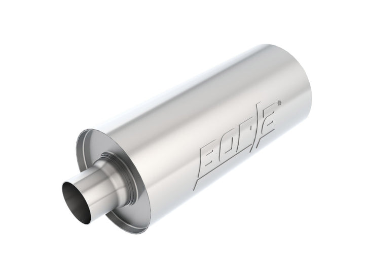 Borla Universal Performance 2.5in Inlet/Outlet Stainless Racing Muffler - Bull Strap