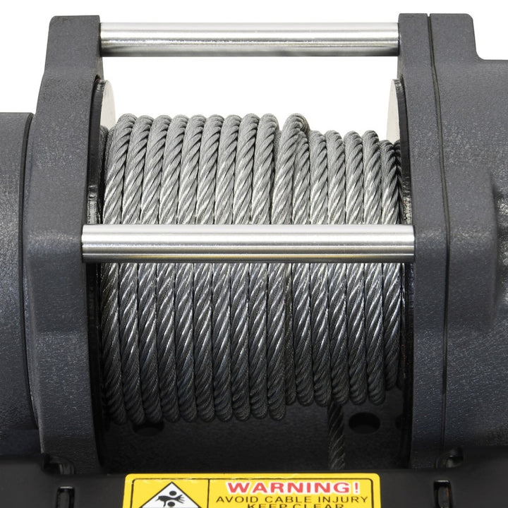 Superwinch 2500 LBS 12V DC 3/16in x 40ft Steel Rope Terra 2500 Winch - Gray Wrinkle - Bull Strap