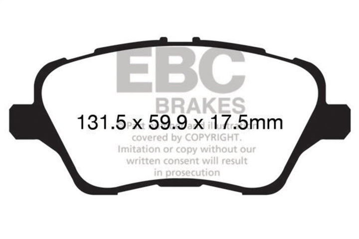 EBC 13+ Ford Fiesta 1.6 Turbo ST Yellowstuff Front Brake Pads - Bull Strap