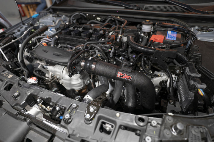 Injen 22-23 Honda Civic/Civic Si 1.5L 4 Cyl. Wrinkle Black Cold Air Intake - Bull Strap