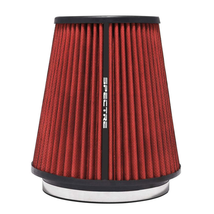 Spectre HPR Conical Air Filter 6in. Flange ID / 7.719in. Base OD / 8.5in. Tall - Red - Bull Strap