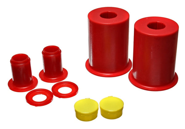 Energy Suspension 05-13 Ford Mustang Red Front Lower Control Arm Bushings (Must reuse outer metal sh - Bull Strap