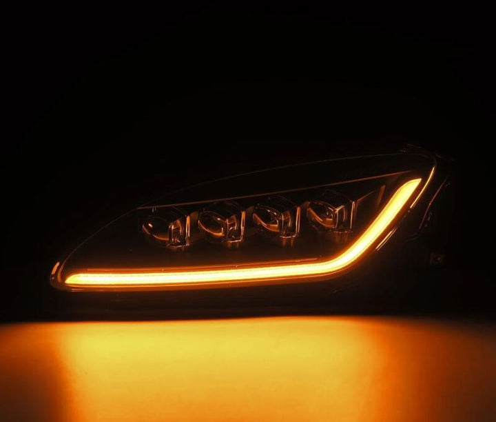 AlphaRex 99-09 Honda S2000 NOVA-Series Projector LED Headlights - Black - Bull Strap