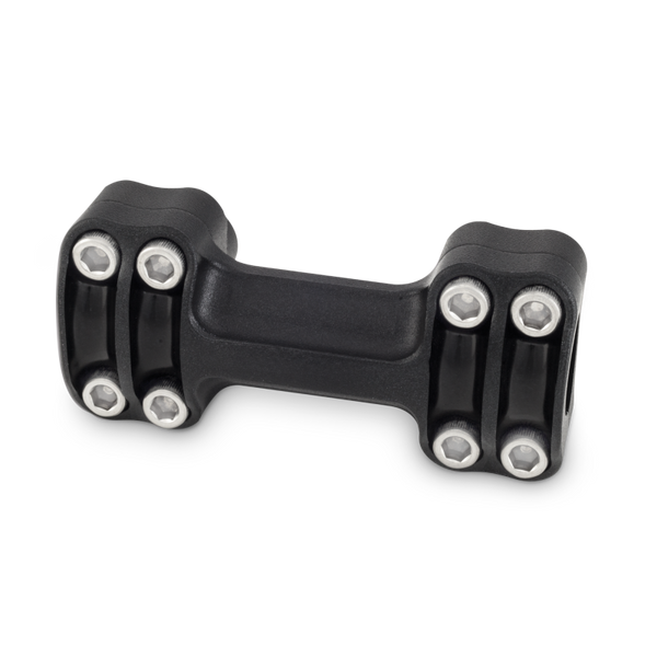 Burly Brand Reaper Riser Clamp 1-1/2in Tall for 1in Bar, One Piece - Texture Black - Bull Strap