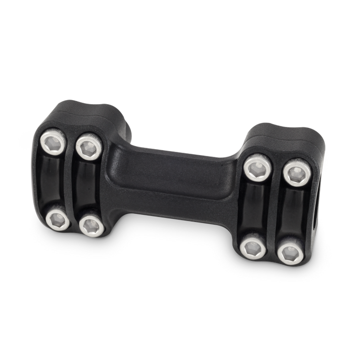Burly Brand Reaper Riser Clamp 1-1/2in Tall for 1in Bar, One Piece - Texture Black - Bull Strap