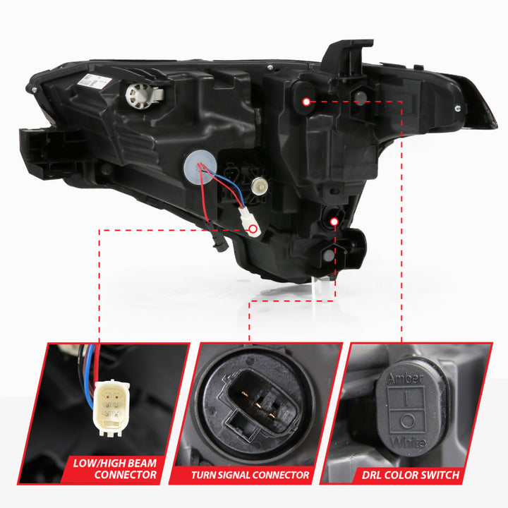 ANZO 22-24 Toyota Tundra (w/Factory LED Refl.) Z-Series Full LED Proj Headlights - Pass. Side ONLY - Bull Strap