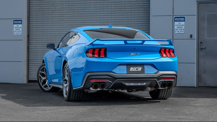 Borla 2024 Ford Mustang GT 5.0L V8 w/ Active Exhaust S-Type Cat-Back Exhaust System - Carbon Fiber - Bull Strap