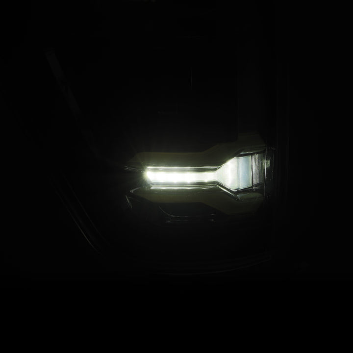 AlphaRex 21-23 Ford F-150 LUXX LED Taillights - Alpha-Black w/ BLIS - Bull Strap