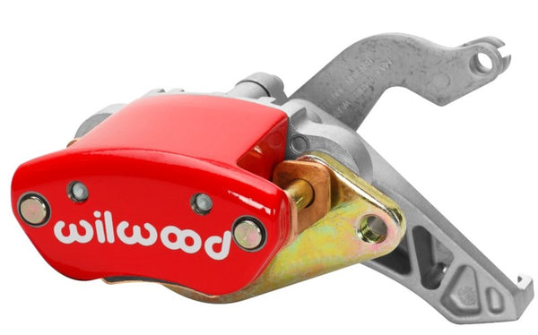 Wilwood Caliper-MC4 Mechanical-R/H - Red w/ Logo 1.19in Piston .81in Disc - Bull Strap