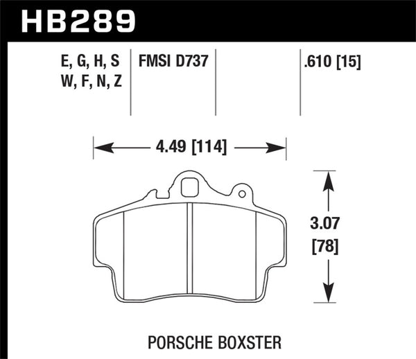 Hawk Porsche HPS Street Front Brake Pads - Bull Strap