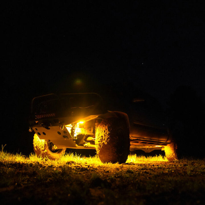 KC HiLiTES Cyclone V2 LED - Rock Light - 6-Light System - Amber - 5W Flood Beam - Bull Strap