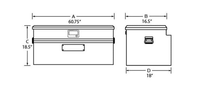 Tradesman Aluminum Flush Mount Truck Tool Box Full/Slim Line (60in.) - Black - Bull Strap