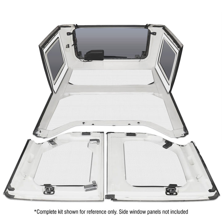 DEI 11-18 Jeep Wrangler JK 4-Door Boom Mat Headliner - 4 Piece - White - Bull Strap
