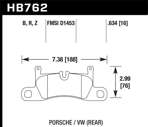 Hawk 11-17 Porsche Cayenne / 11-16 VW Touareg Performance Ceramic Street Rear Brake Pads - Bull Strap